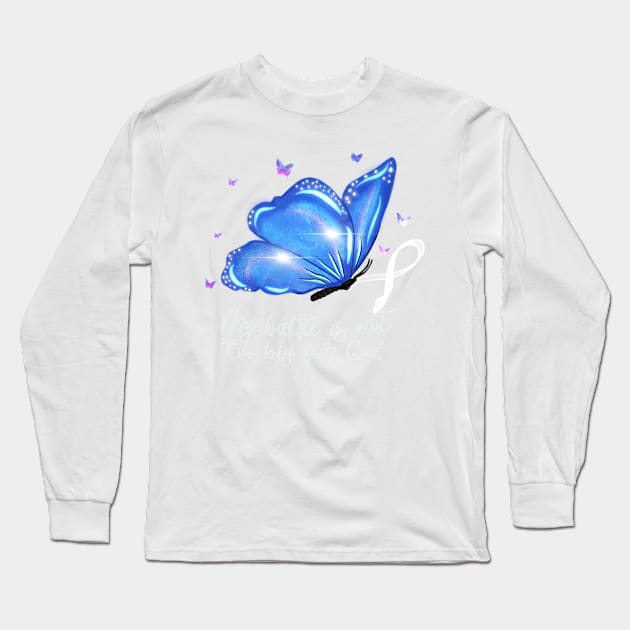 Lung Cancer Awareness My battle is not too big for God Butterfly design Long Sleeve T-Shirt by Sheila’s Studio